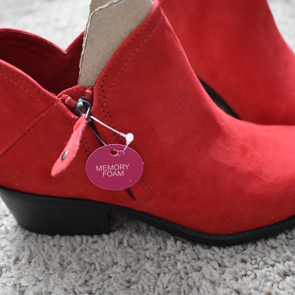 SO Red Ankle Boots Size 6.5 - Picture 4 of 8